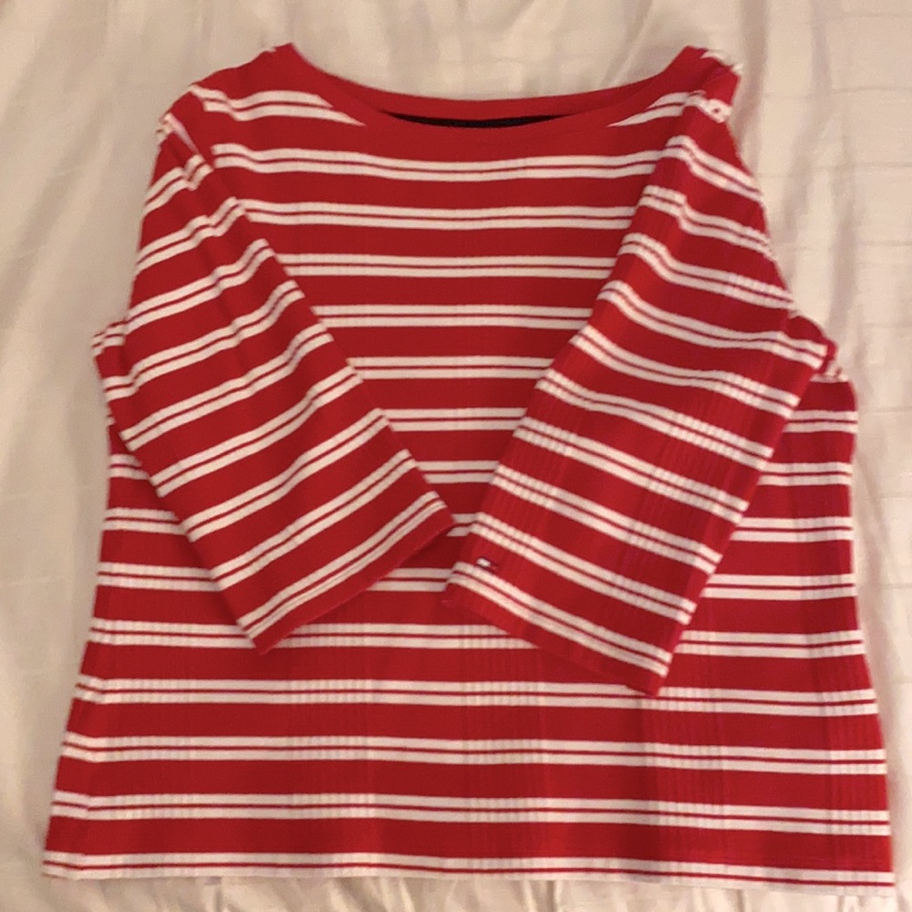 Women’s red white Tommy Hilfiger sweater size XL